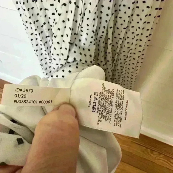 Express White With Black Swiss Polka Dot Wrap Front Maxi Dress Size L - Picture 9 of 10